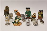 Lot 69 - Nine various owl ornaments - including Beswick...