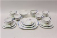 Lot 74 - Shelley six place setting tea set with blue...