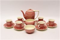 Lot 75 - Susie Cooper pink coffee set (15 pieces)