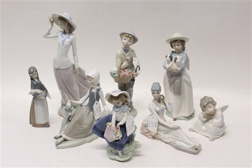 Lot 113 Six Lladro Porcelain Figures Nao Figure Of 2013