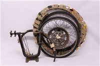 Lot 1578 - Wheel truing stand with wheels, mudguards and...