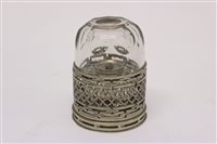 Lot 1588 - Chinese white metal spirit lamp of cylindrical...