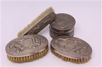 Lot 1589 - Collection of Chinese white metal mounted...