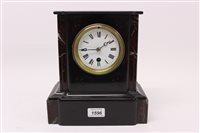 Lot 1596 - Late Victorian mantel Clocksck with eight day...