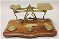 Lot 1537 - Early 20th century brass framed letter scales...