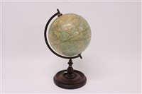 Lot 1539 - Bacon's Excelsior 8 inch globe on a turned...