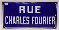 Lot 1501 - French enamel street / road sign of domed...