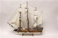 Lot 1507 - Large scratch-built model of a tall sailing...