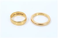 Lot 1281 - Two gold (22ct) wedding rings