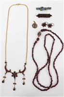 Lot 1295 - Late 19th century Bohemian garnet fringe...