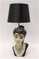 Lot 1661 - Mid-century Kitsch Oriental lady table lamp