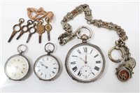 Lot 1308 - Victorian Silverer pocket Watches on a fancy...