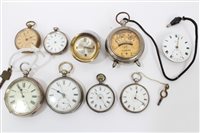 Lot 1313 - Victorian Silverer fob Watches, together with...