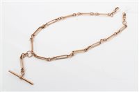 Lot 1314 - Edwardian Watches chain with elongated links,...