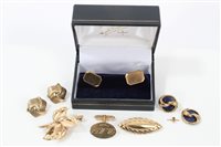 Lot 1300 - Two pairs of gold earrings, pair gold (9ct)...