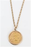 Lot 1267 - Victorian gold sovereign - 1891, in pendant...