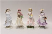 Lot 110 - Four Royal Worcester Four Seasons limited...