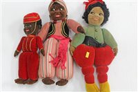 Lot 2857 - 1930s fabric dolls by Norah Wellings - Black...