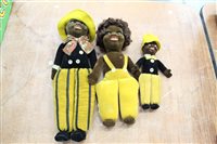 Lot 2858 - 1930s fabric dolls by Norah Wellings - Black...