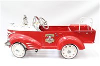 Lot 2874 - Tinplate Pedal Car - red and white livery...