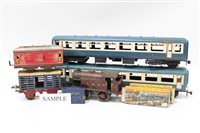 Lot 2881 - Railway selection of 0 gauge tinplate...