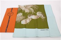 Lot 3054 - Hermes silk scarf - Jeunes Coqs by Madame La...