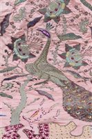 Lot 3062 - Vintage Indian pink shell hand-embroidered...