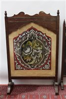 Lot 3105 - Two microbead work fire screens in wooden...