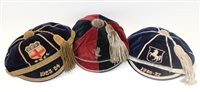 Lot 3124 - Three velvet rugby caps, Christ's Hospital...