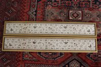 Lot 3128 - Pair of antique Chinese silkwork panels or...