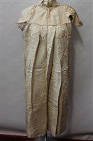 Lot 3130 - Victorian babies' cream silk christening gown...