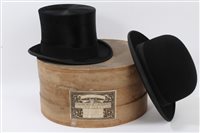 Lot 3133 - Gentlemen's vintage black top hat by W. A....