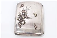 Lot 3213 - Victorian silver cigarette case with rose and...