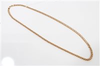 Lot 3225 - Gold (9ct) fancy link chain, 60.5cm long