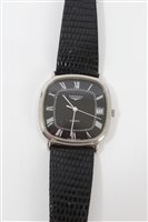 Lot 3231 - Longines wristwatch with squared black face,...