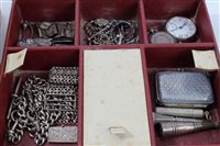 Lot 3234 - Jewellery box containing silver and white...