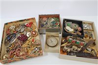 Lot 3244 - Quantity vintage bead necklaces, brooches,...