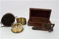 Lot 3697 - Late 19th century pocket sextant in a brass...