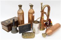 Lot 3700 - Three copper bottles, an Argyle & Sutherland...