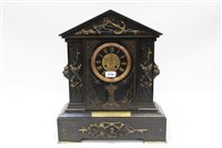 Lot 3702 - Late 19th century mantel clock with French...