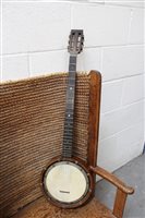 Lot 3710 - Antique Hudson five-string banjo, stamped -...