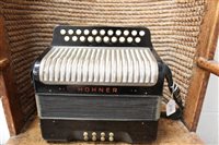 Lot 3720 - Vintage Hohner two-row 'Erica' accordion in...