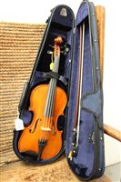 Lot 3724 - Good quality modern three-quarter size violin...