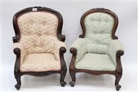 Lot 3734 - Two Victorian-style dolls' chairs with carved...