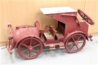 Lot 3738 - Large old metal model of a veteran car,...