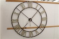 Lot 3747 - Contemporary metal framed skeleton wall clock...