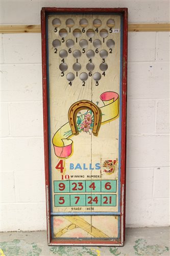 Lot 3778 - Fairground stall wooden ball game