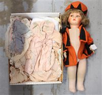 Lot 2765 - Doll - 1930s fabric doll with painted...