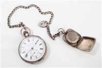 Lot 3309 - Silver cased pocket watch by D. W. Jeffery,...