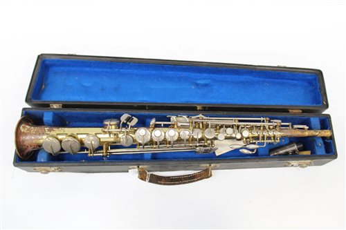 Lot 3788 - Vintage Trafford soprano saxophone, cased